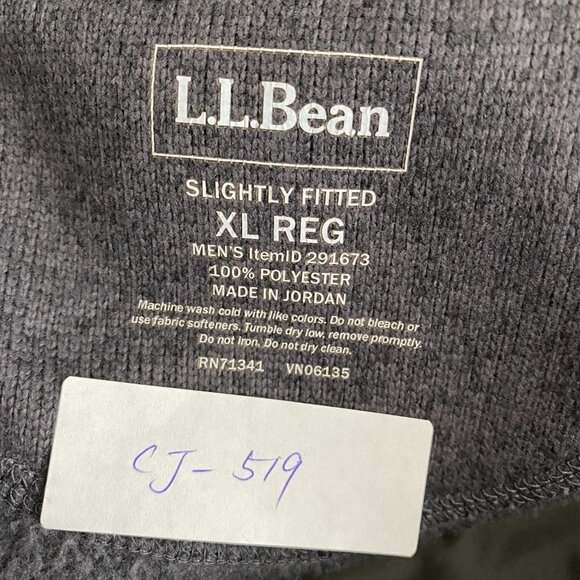 L.L. Bean Fleece Jacket Slightly Fitted Gray Full Zip Polyester Men's XL - Picture 2 of 6